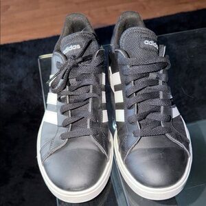 adidas Black Sneakers with White Three-Stripes
